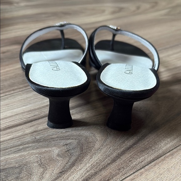 Gallery Black Women's Sandals with Rhinestone Accent - Picture 3 of 4